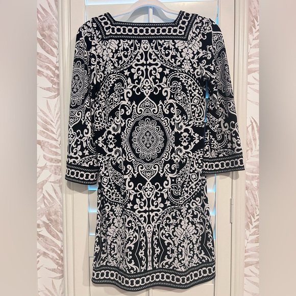 LOFT Damask Mini Dress Size XS Petite - Picture 3 of 5